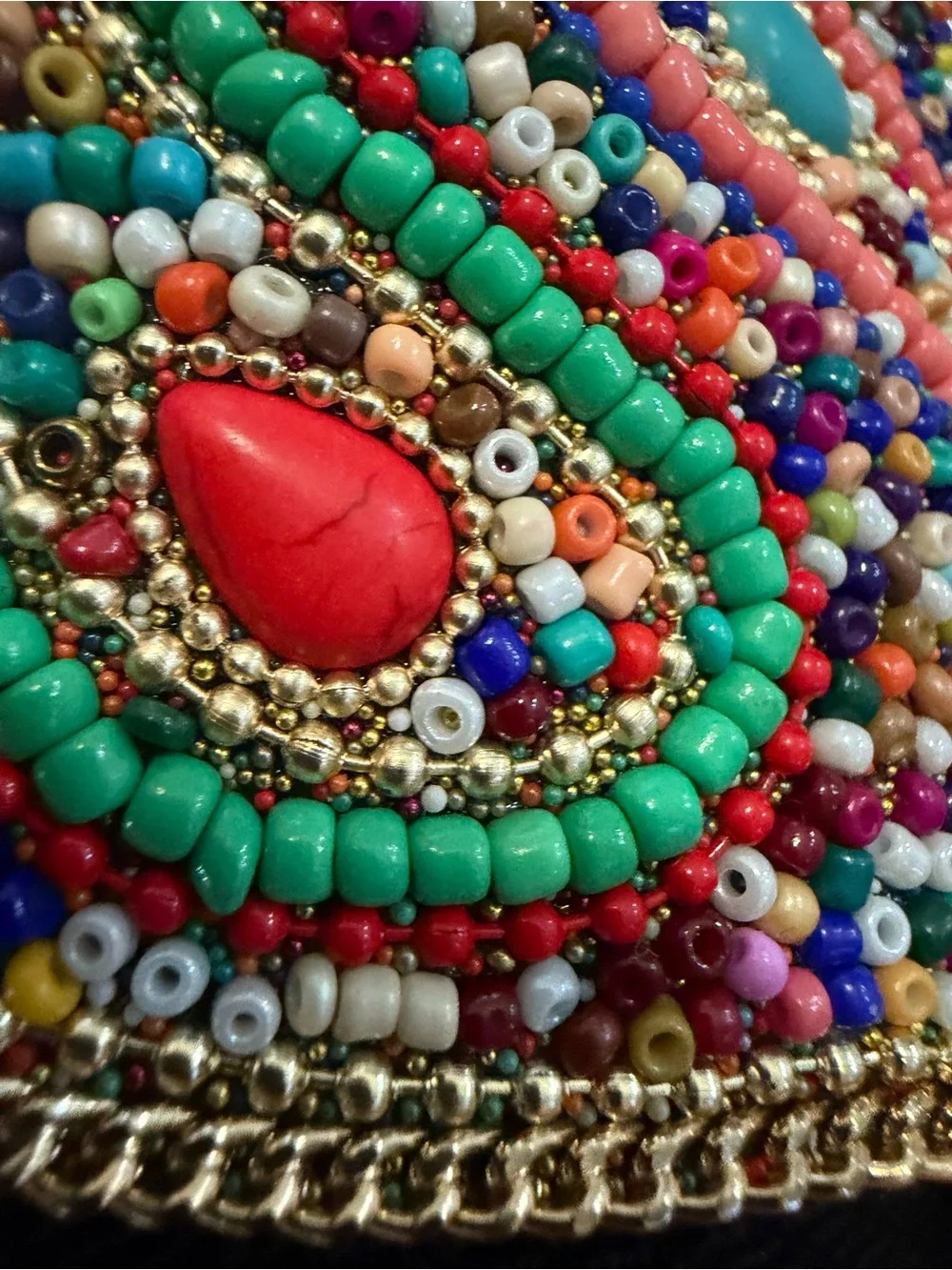 Women Bohemian Wide Belt Beaded Chain Waistband Girdle Stretch Decor Ethnic